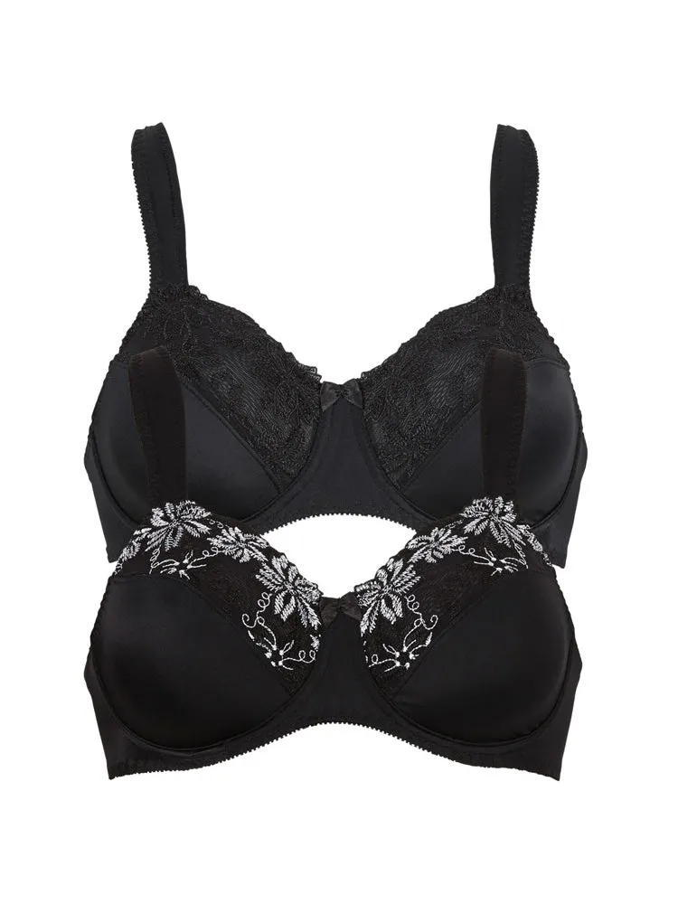 Lace Embellished Full-Coverage Support Underwire Bra