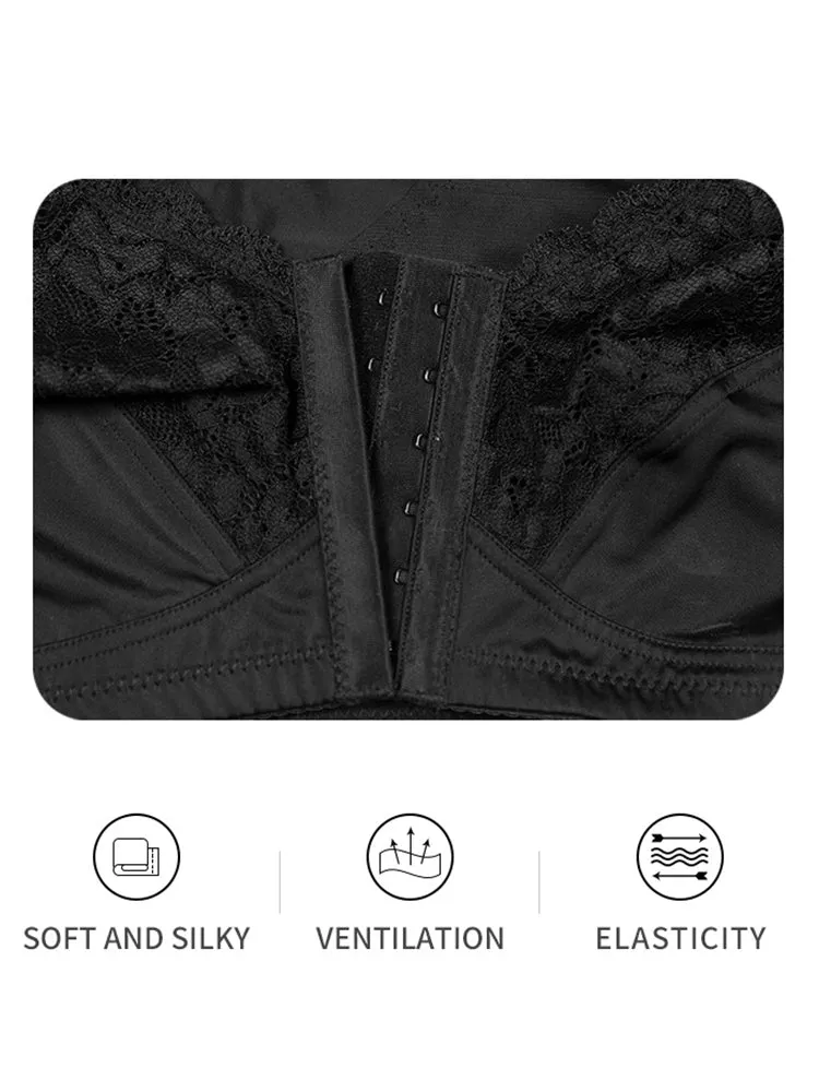 Lace Floral Wireless Magic Lift Front Closure Bras