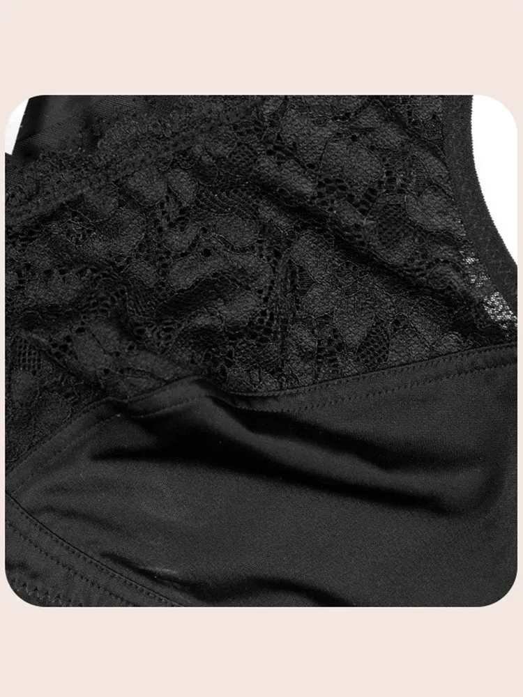 Lace Floral Wireless Magic Lift Front Closure Bras