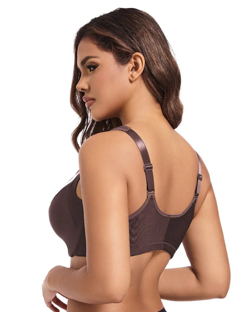Lace Front Closure Underwire Full-Coverage Bra