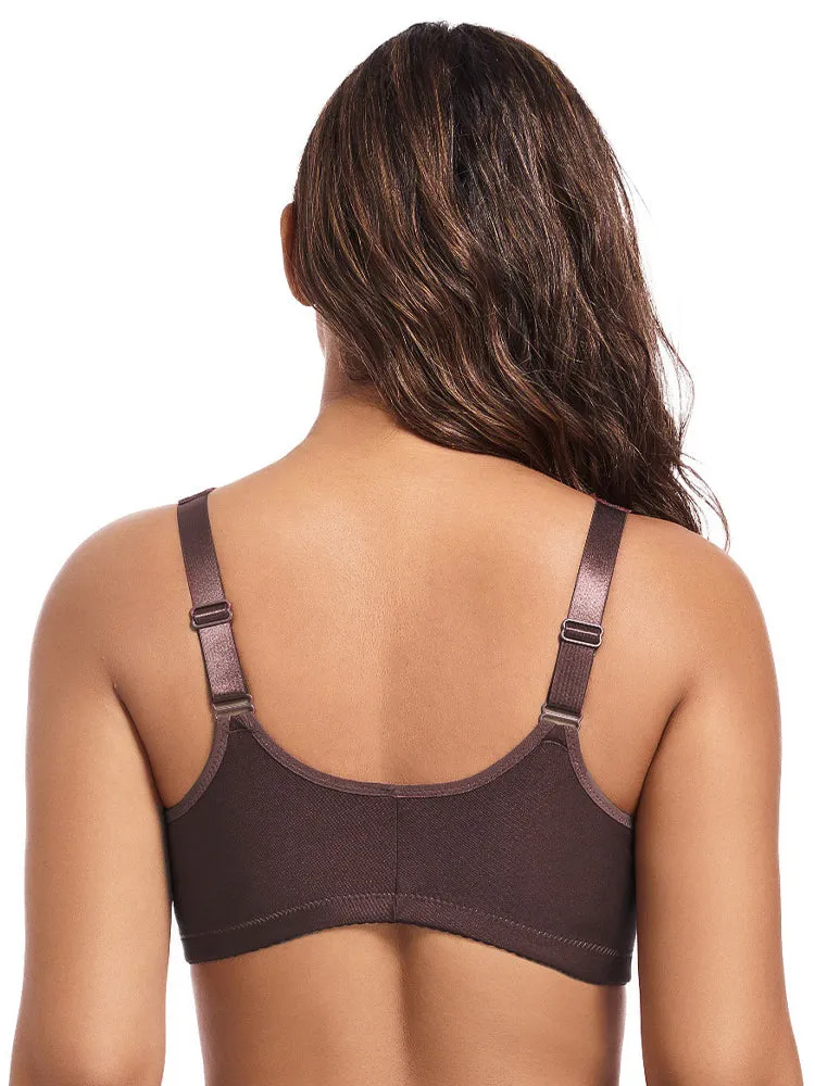 Lace Front Closure Underwire Full-Coverage Bra