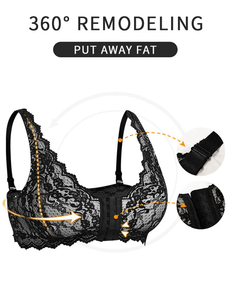 Lace Full Coverage Plus Size  Wireless Bra