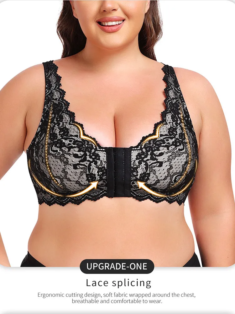 Lace Full Coverage Plus Size  Wireless Bra