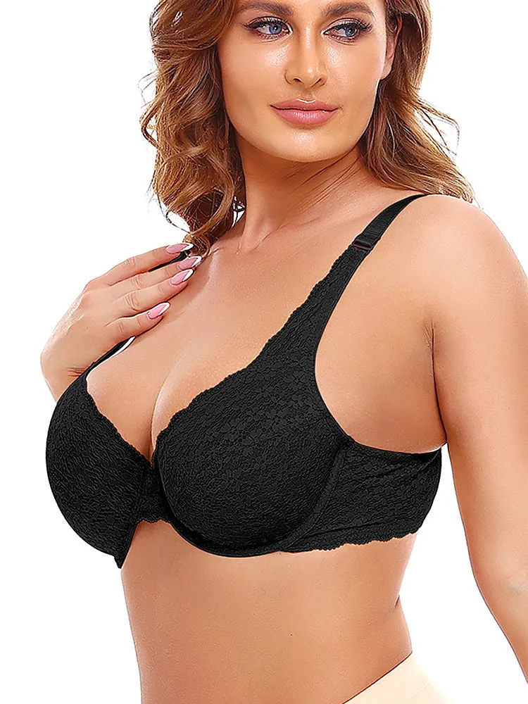 Lace Jacquard Ultra-thin Underwire Bras