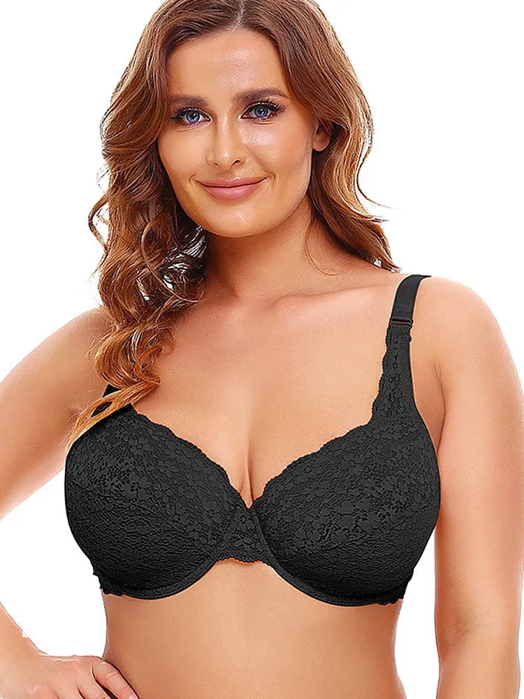 Lace Jacquard Ultra-thin Underwire Bras