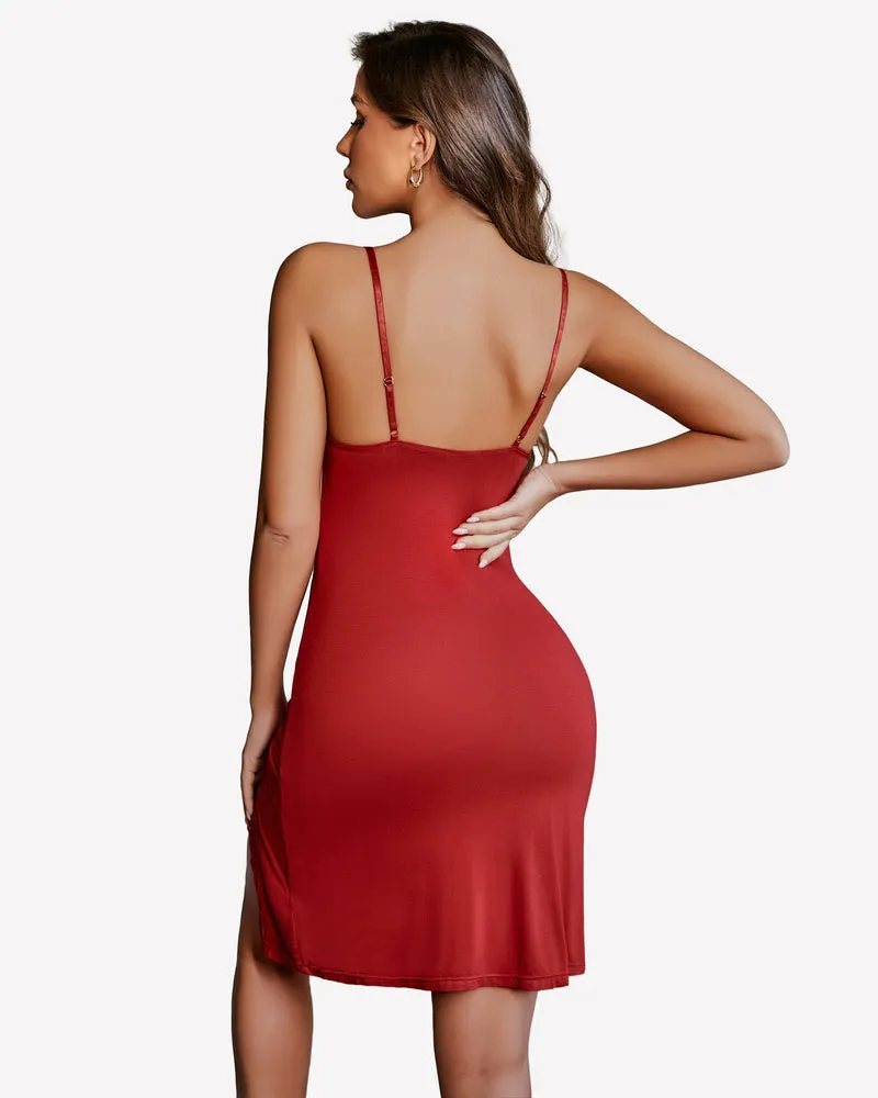 Lace Nightgowns Side Slit Chemise
