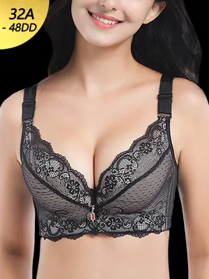 Lace Padded Cup Push Up Wire-Free Bra