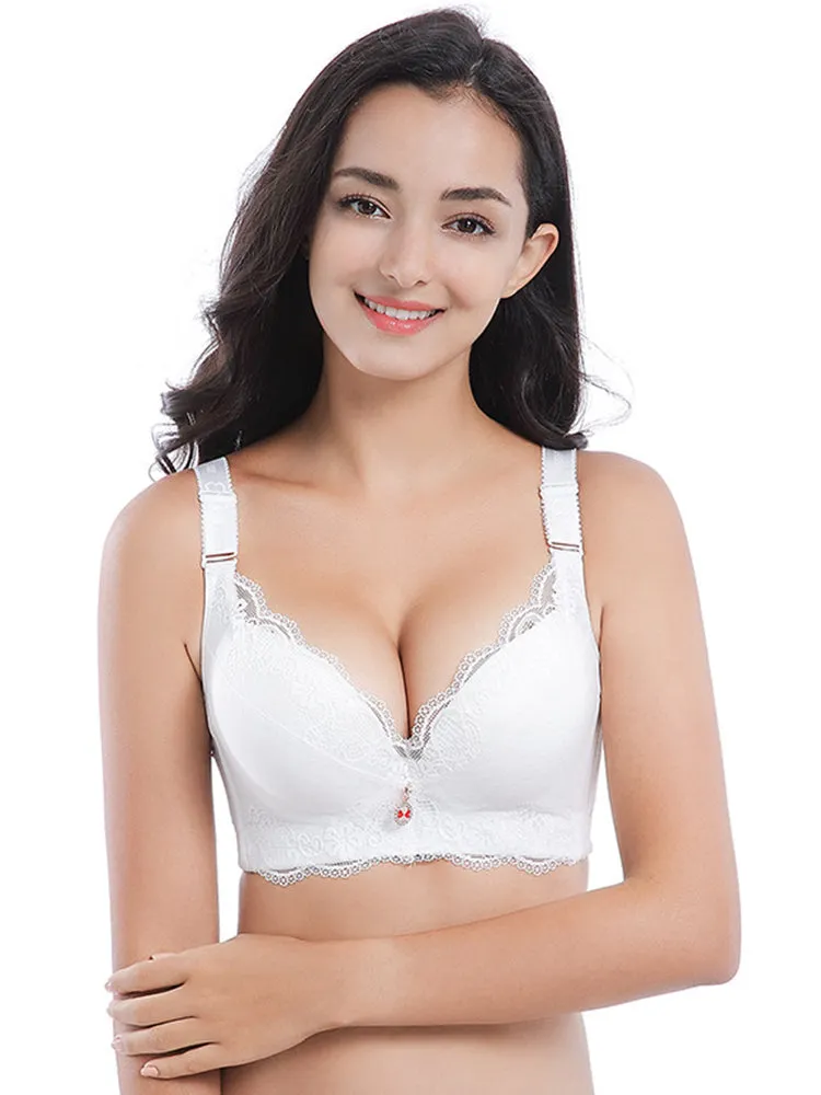 Lace Padded Cup Push Up Wire-Free Bra