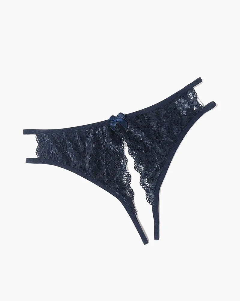 Lace Panties Floral Lace Briefs with Bow