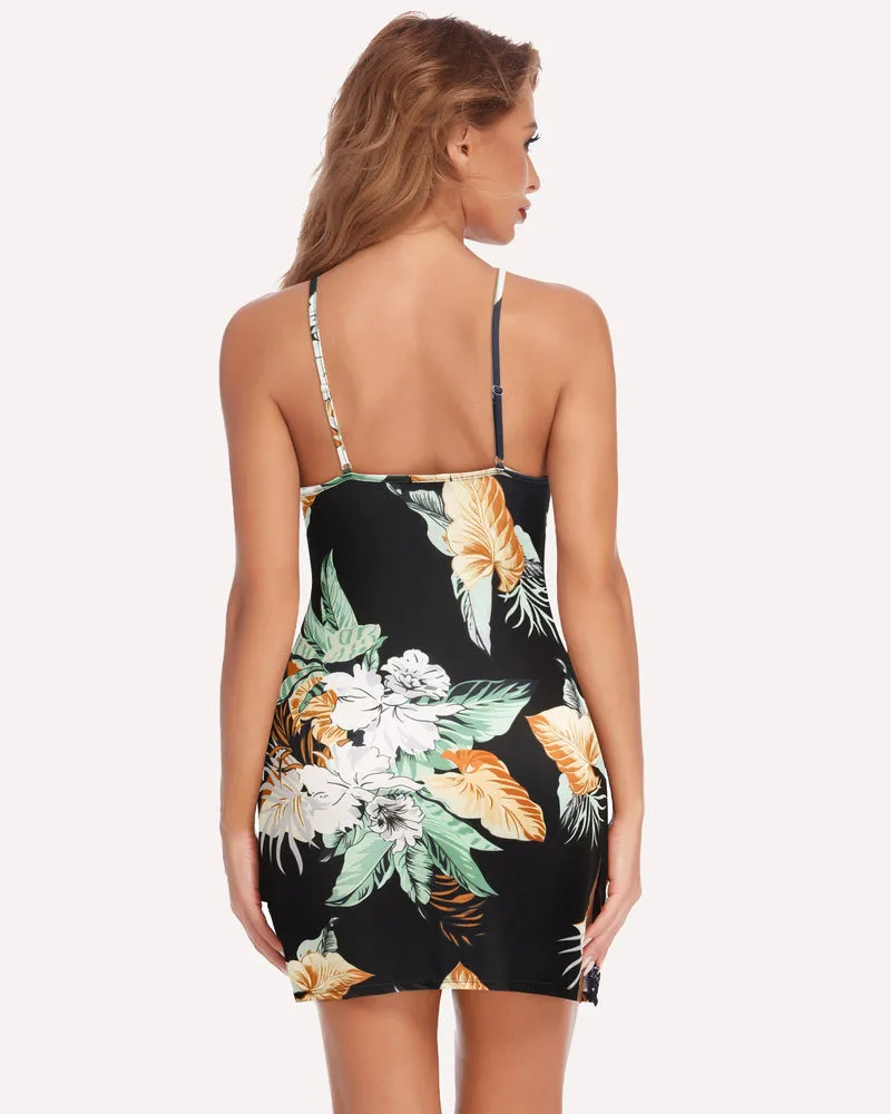Lace Side Slit Nightie with Thong