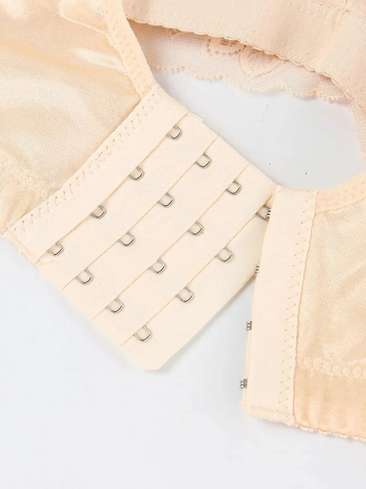 Lace Solid Lightly Lined Breathable Wireless Bra