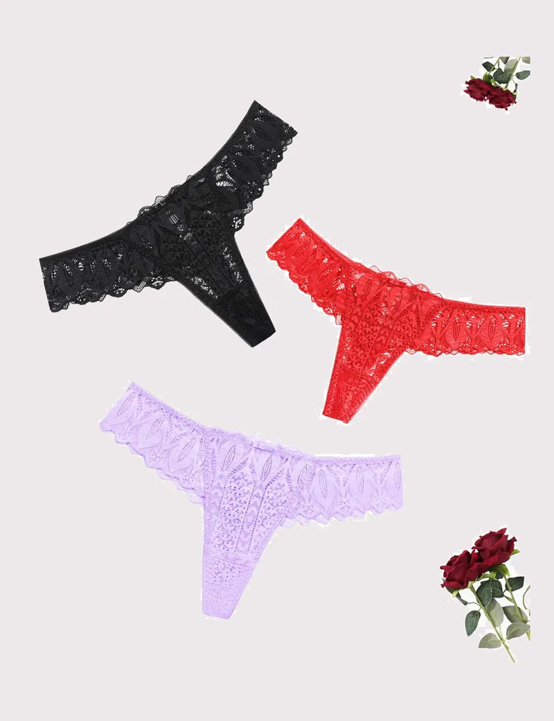 Lace Thongs Cross Back Underwear