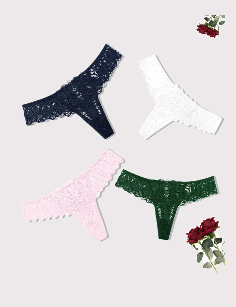 Lace Thongs Cross Back Underwear