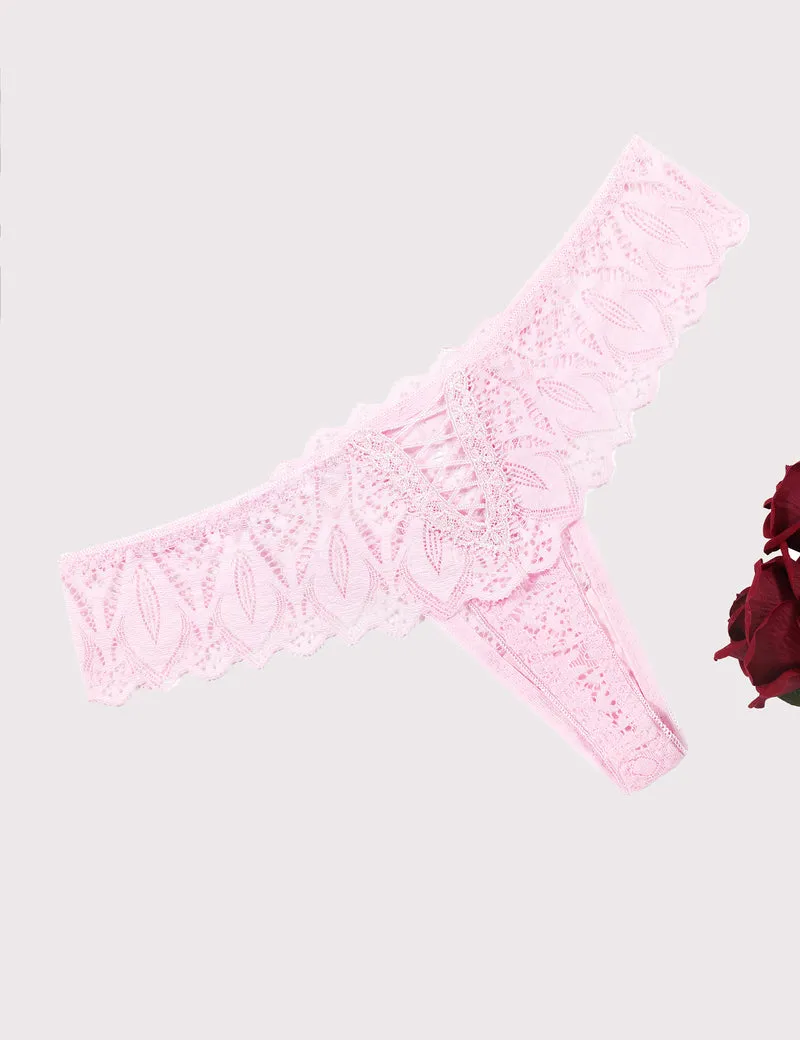 Lace Thongs Cross Back Underwear