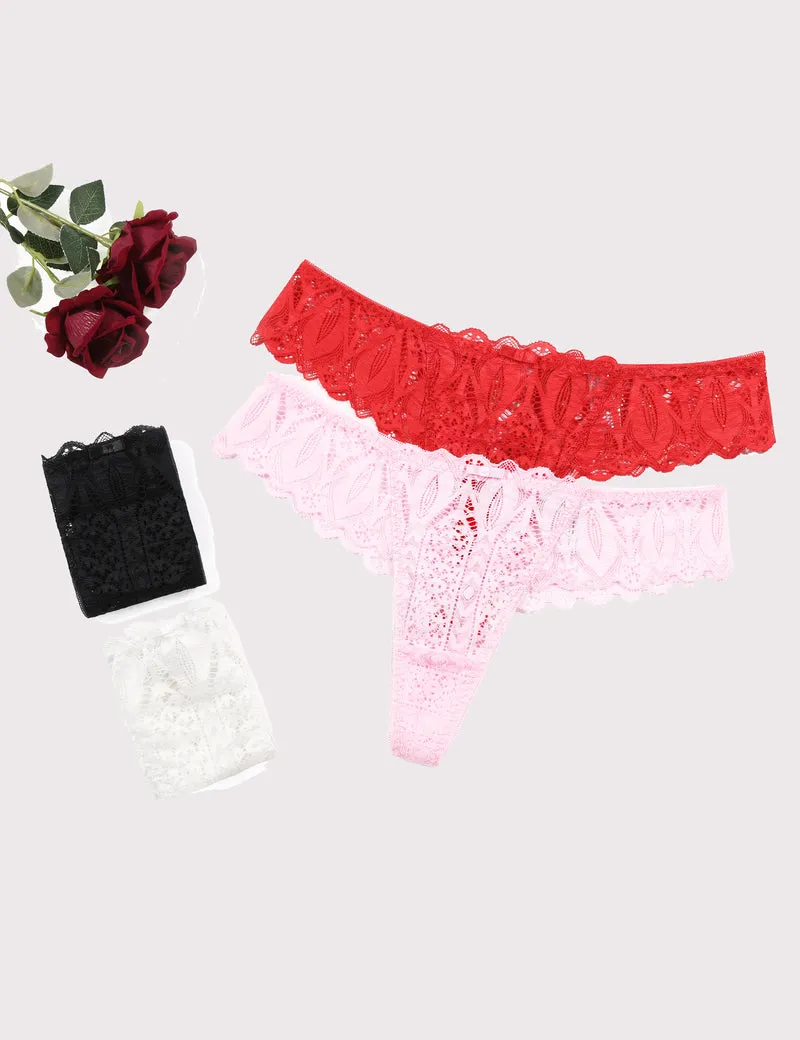 Lace Thongs Cross Back Underwear