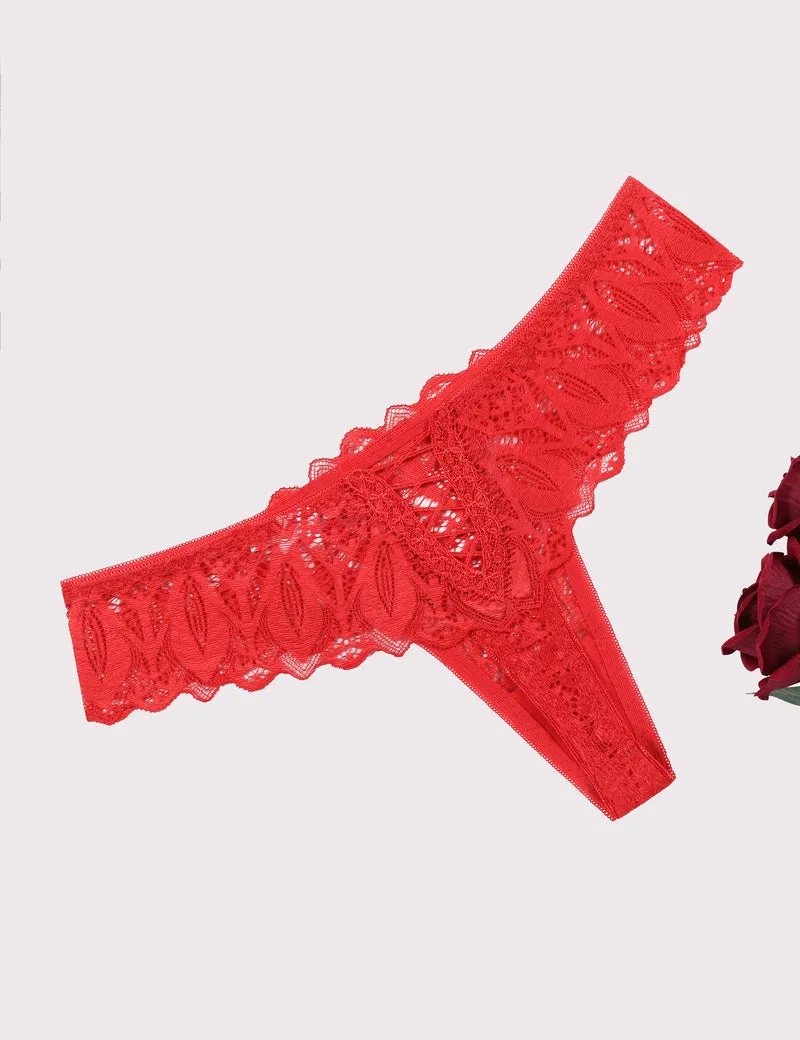 Lace Thongs Cross Back Underwear