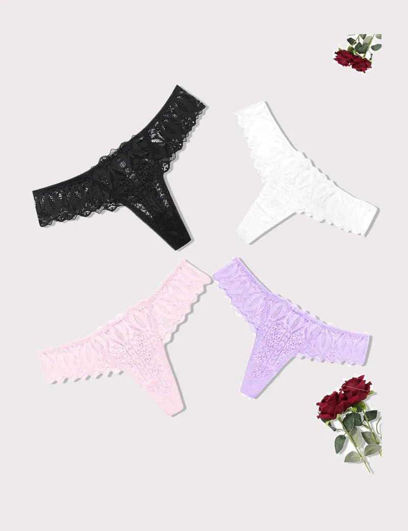 Lace Thongs Cross Back Underwear