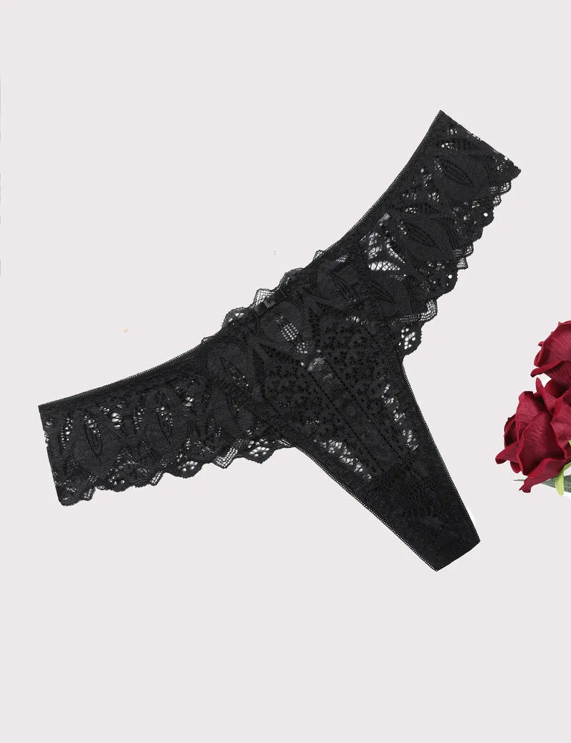 Lace Thongs Cross Back Underwear
