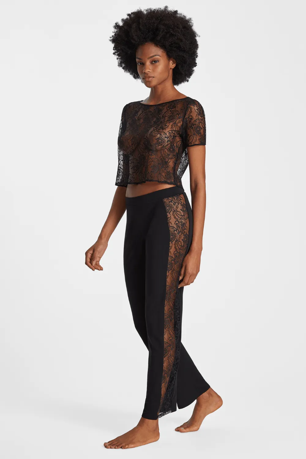 Lazy Days Short Sleeve Lace Top Black