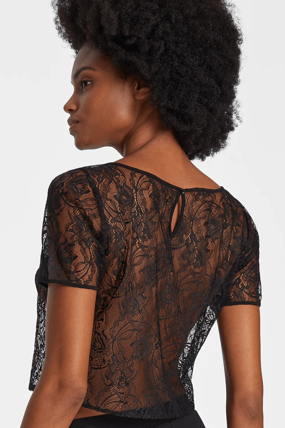 Lazy Days Short Sleeve Lace Top Black