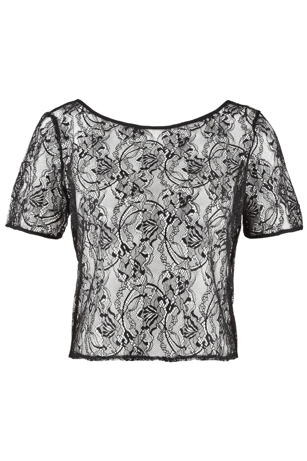 Lazy Days Short Sleeve Lace Top Black