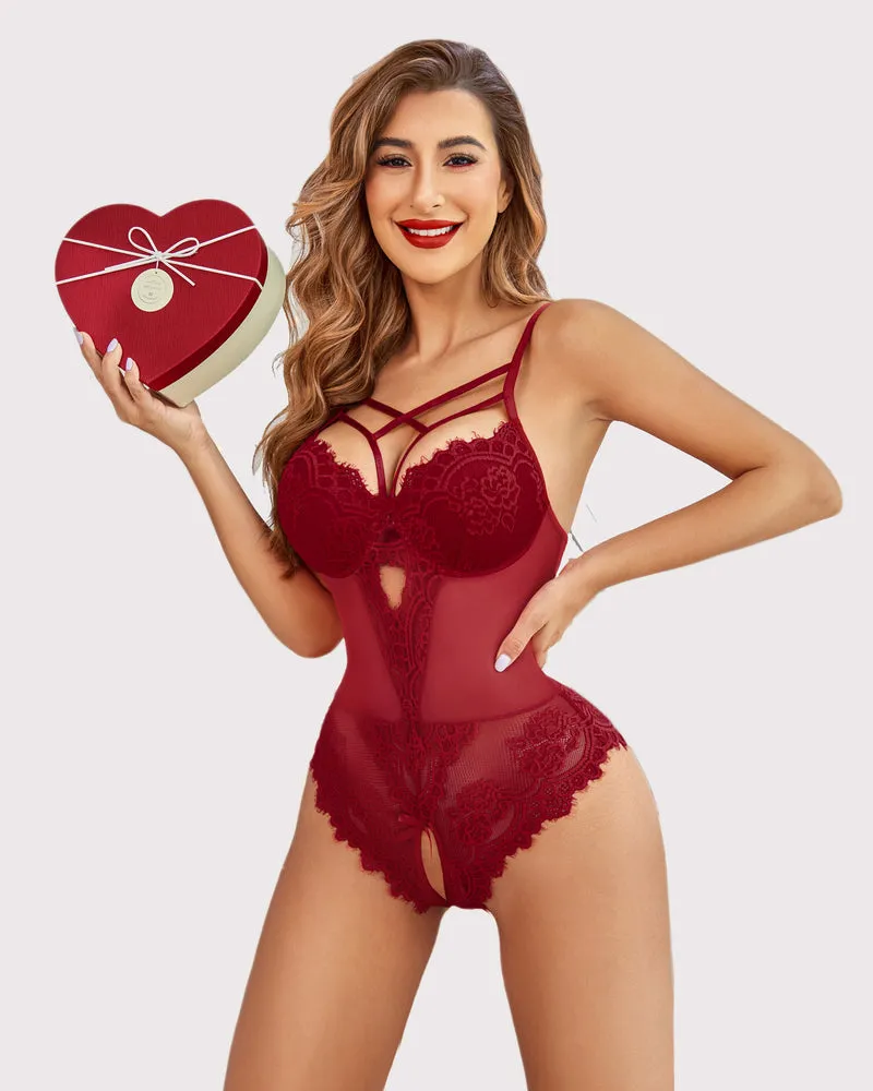 Leopard Lace Harness Bodysuit