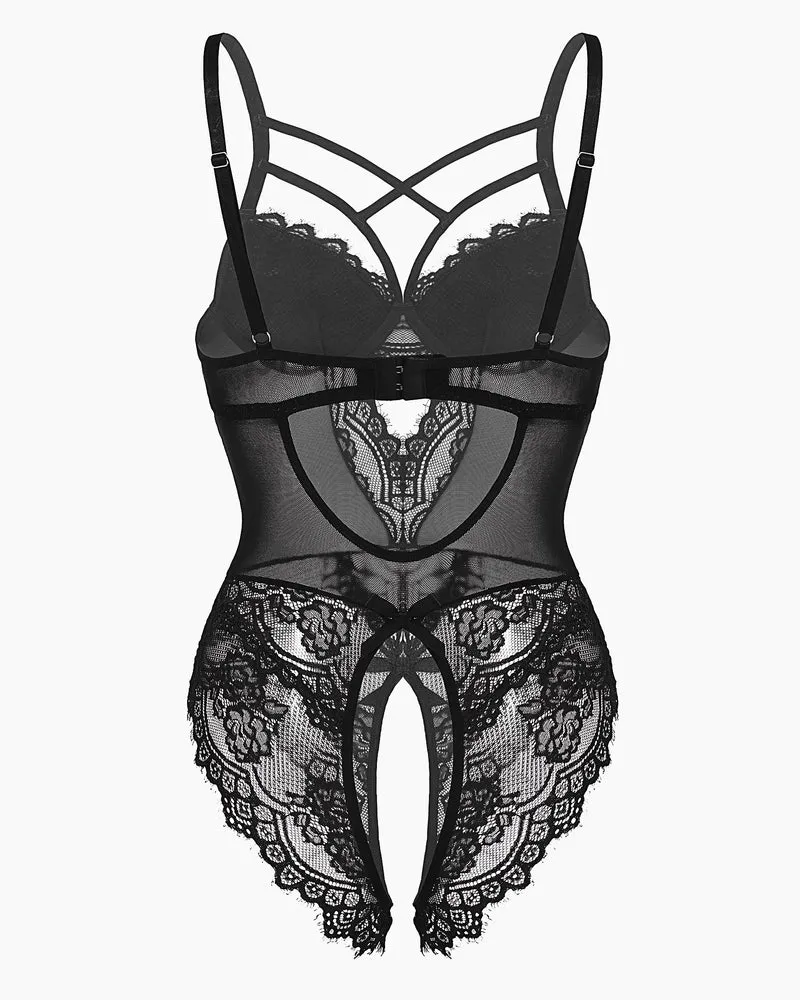 Leopard Lace Harness Bodysuit