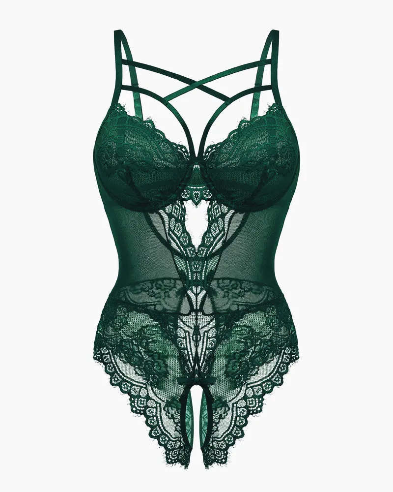 Leopard Lace Harness Bodysuit
