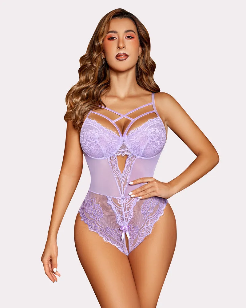 Leopard Lace Harness Bodysuit