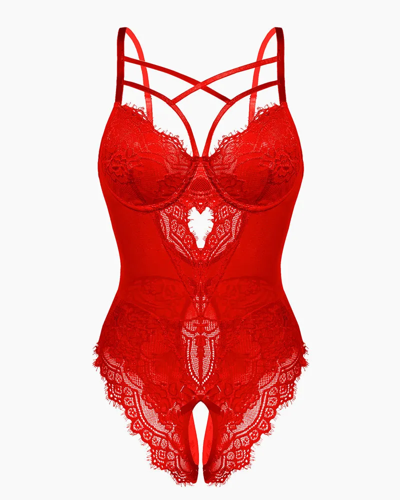 Leopard Lace Harness Bodysuit