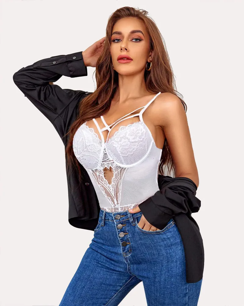 Leopard Lace Harness Bodysuit
