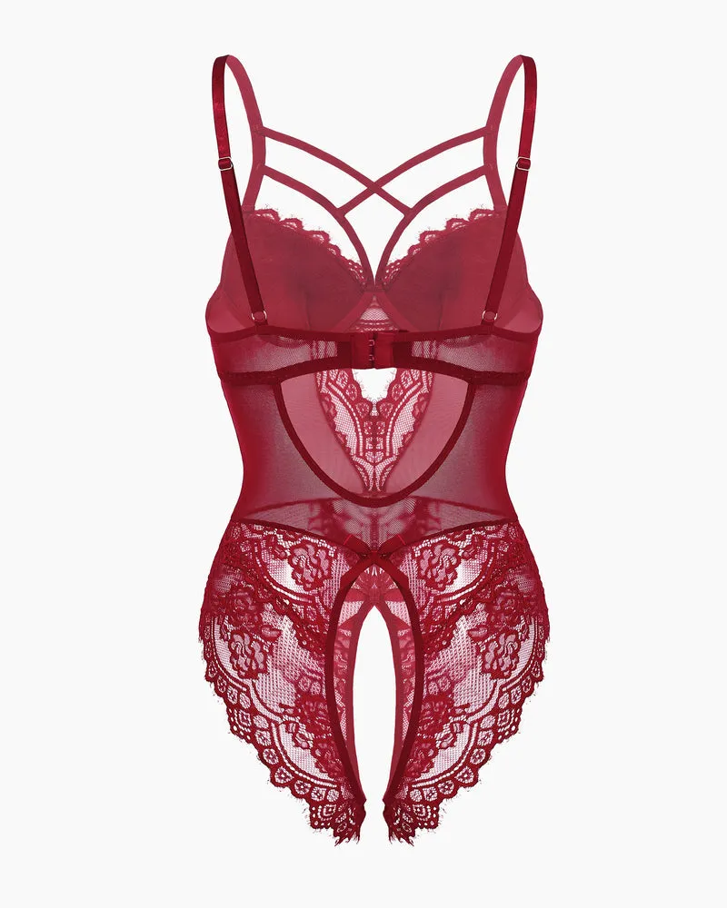 Leopard Lace Harness Bodysuit
