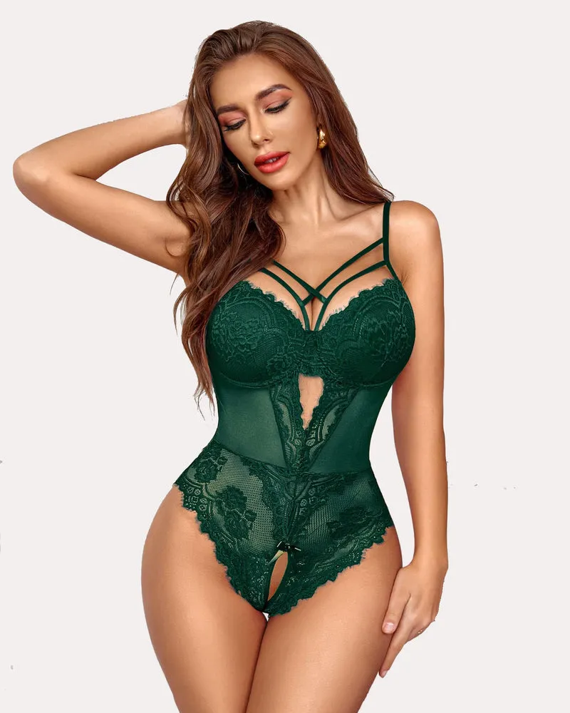 Leopard Lace Harness Bodysuit