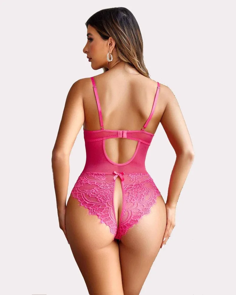 Leopard Lace Harness Bodysuit