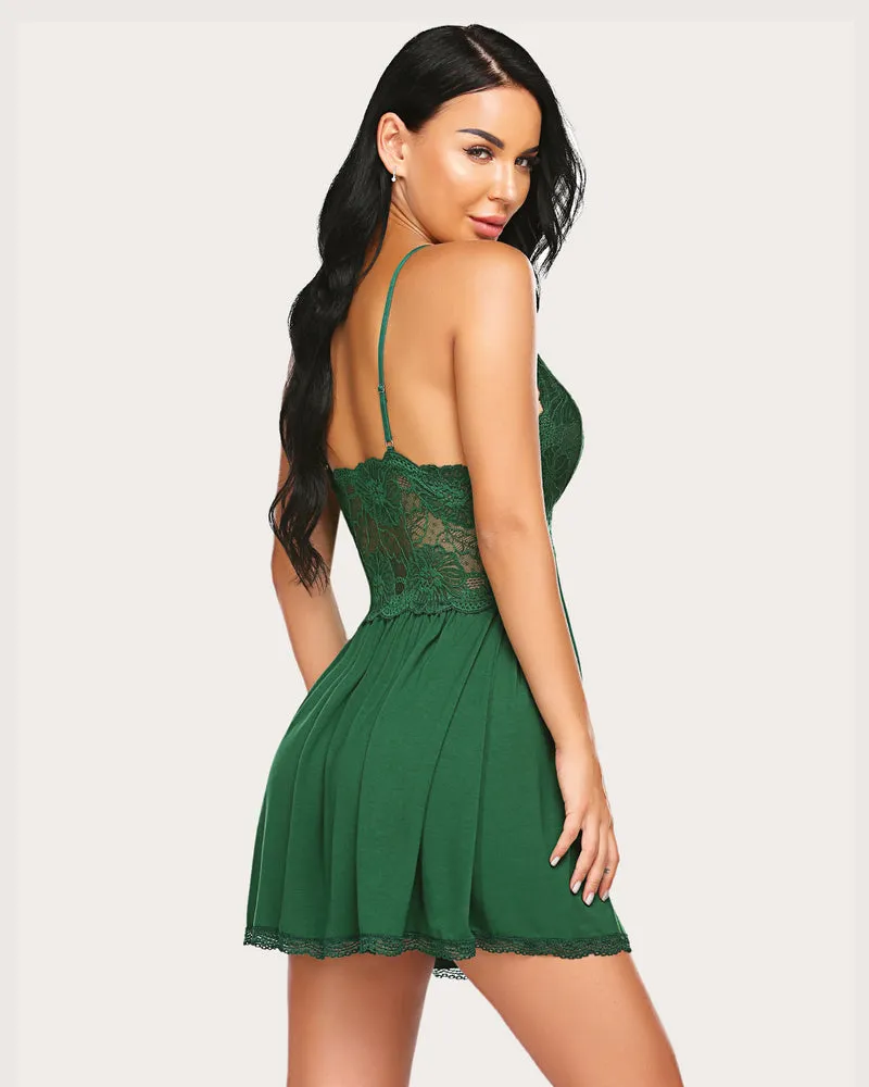 Leopard Lace Print Full Slip Dress