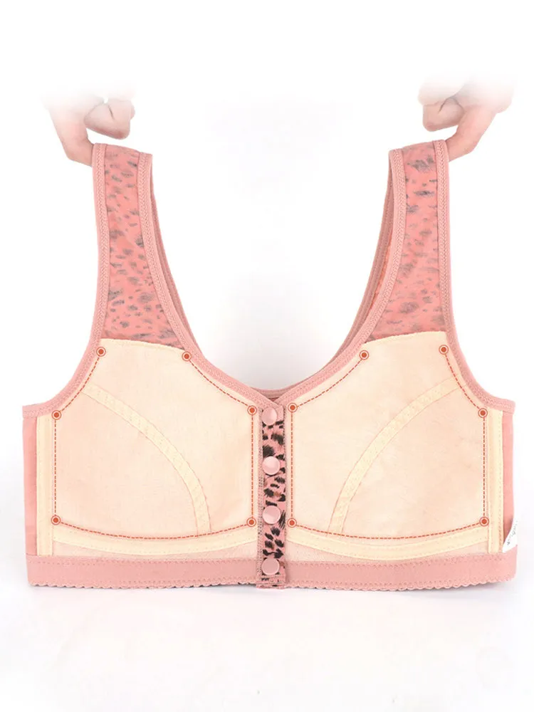 Leopard Print Front Closure Tank Bra