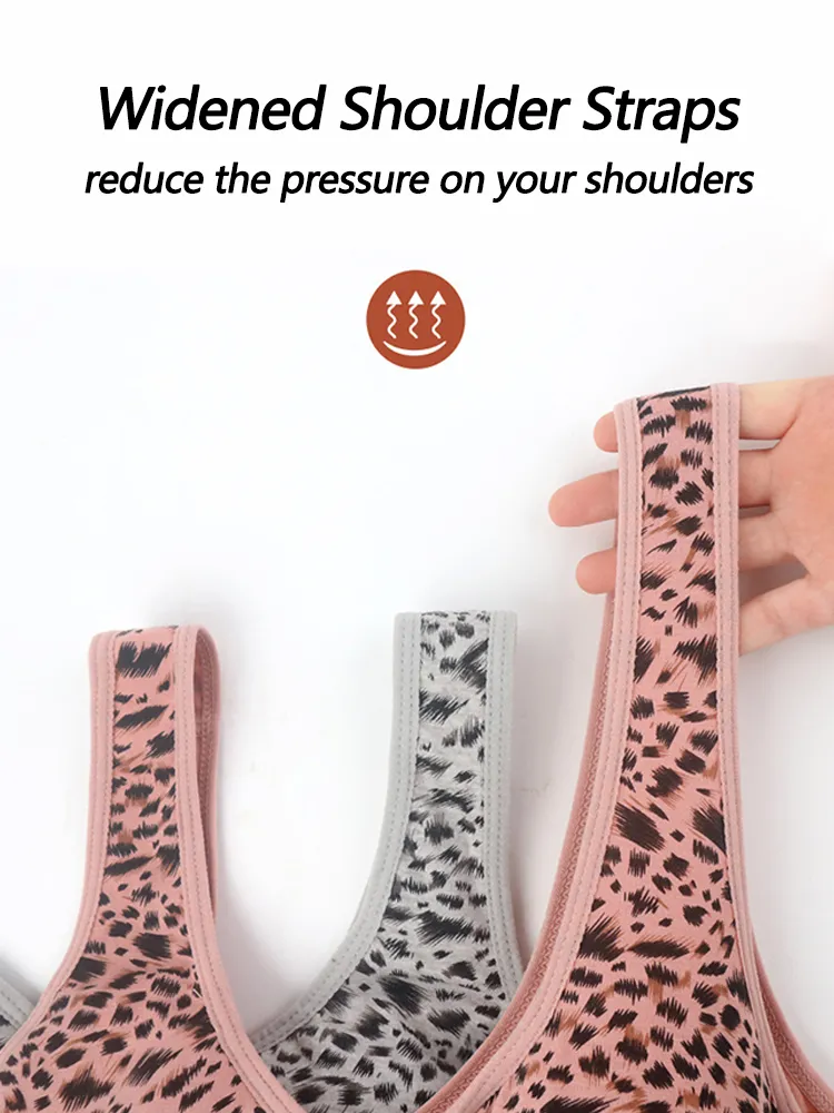 Leopard Print Front Closure Tank Bra