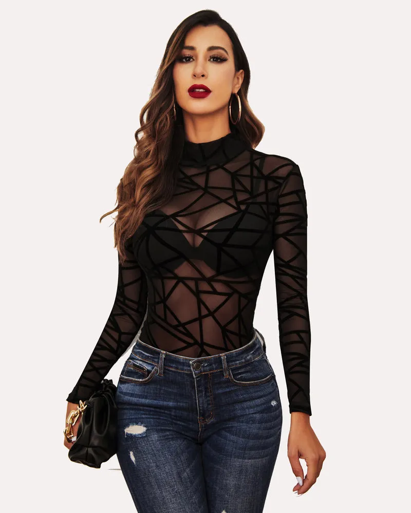 Long Sleeve Sheer Bodysuit (DE Only)