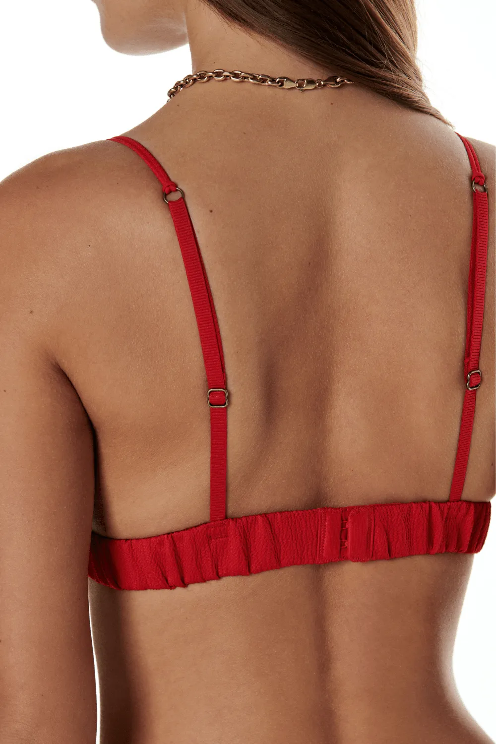 Love Lace Triangle Bralette Red