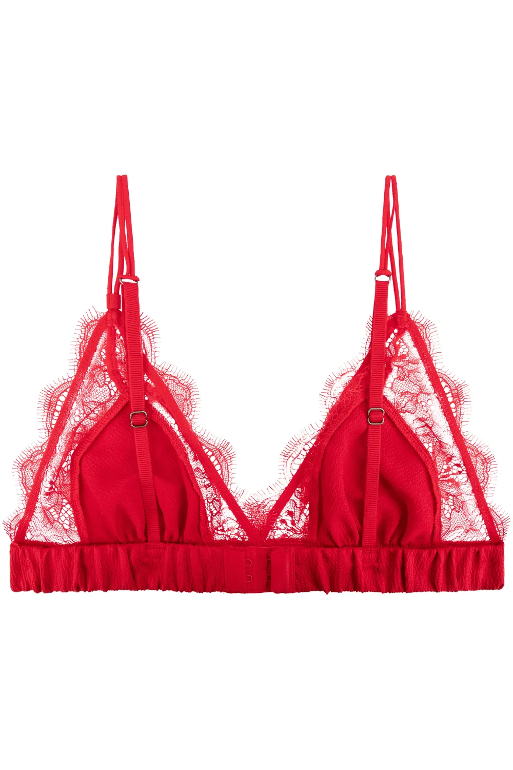 Love Lace Triangle Bralette Red