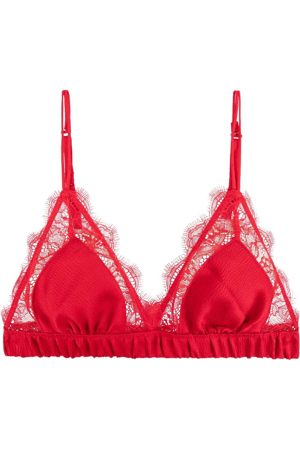 Love Lace Triangle Bralette Red
