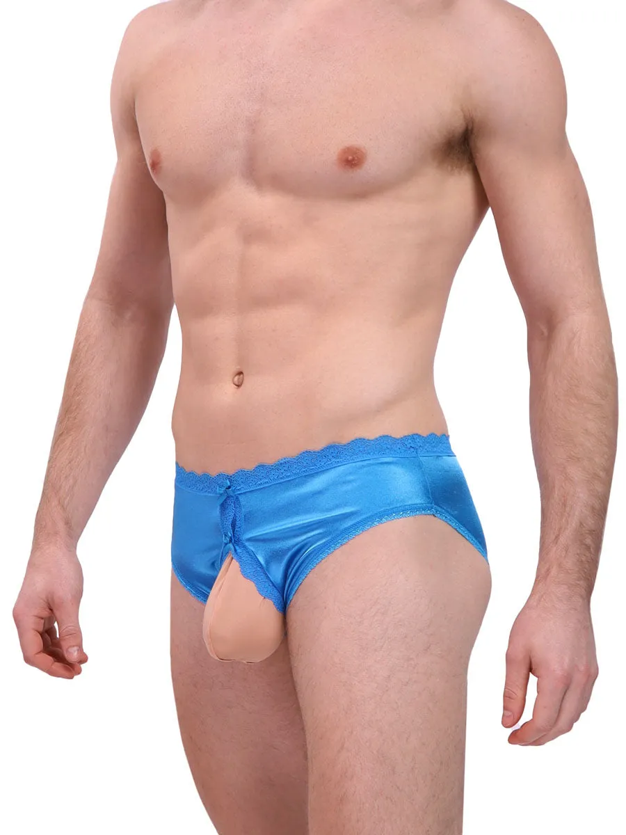 Luxe Satin Crotchless Panties