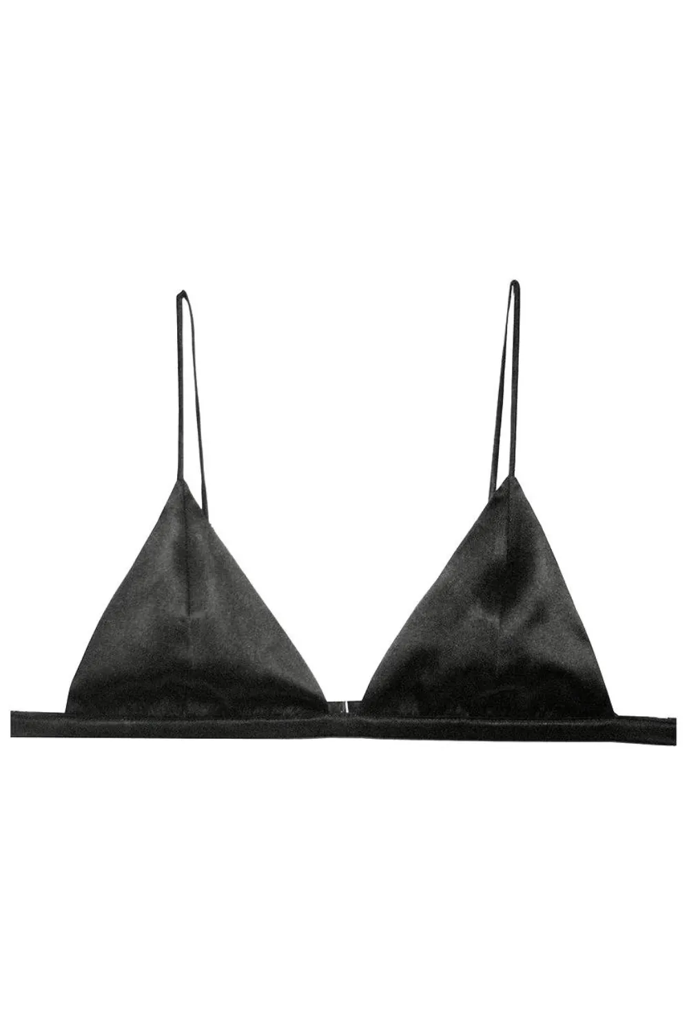 Luxe Silk Triangle Bra in Black