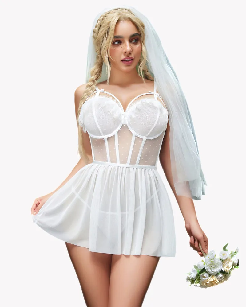 Mesh Chemise Lace Push Up Nightgown