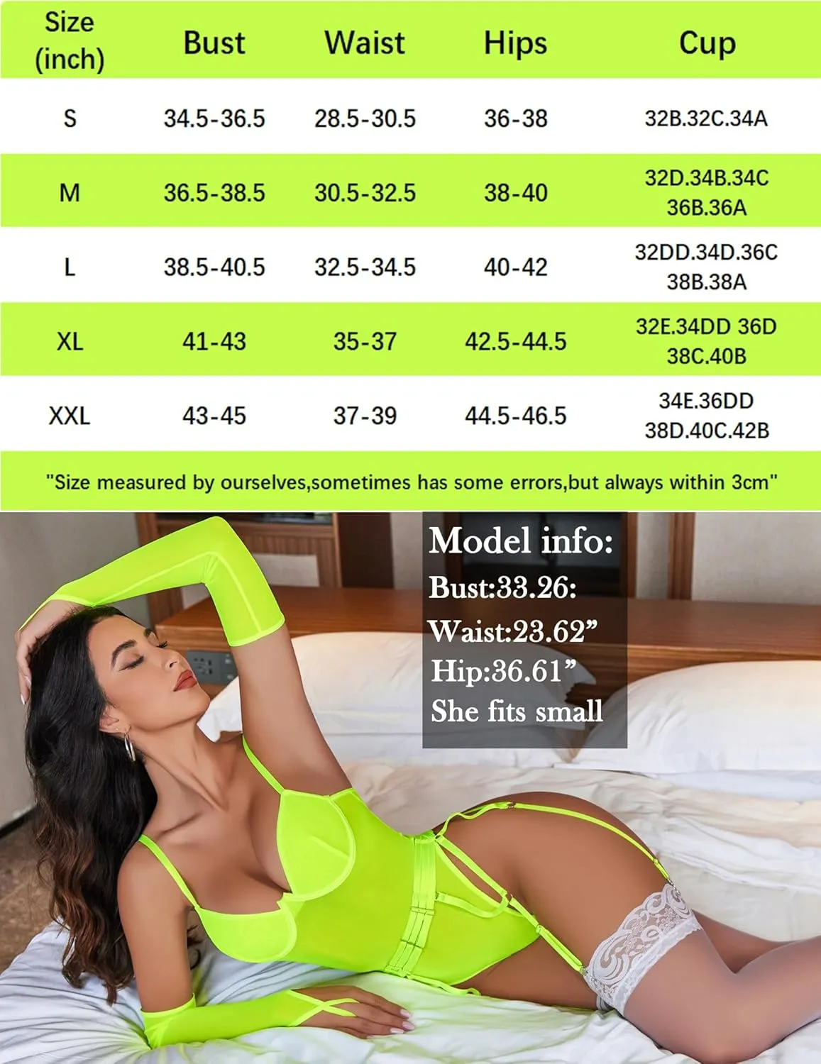 Mesh Garter Teddy with 1 Pair Oversleeves