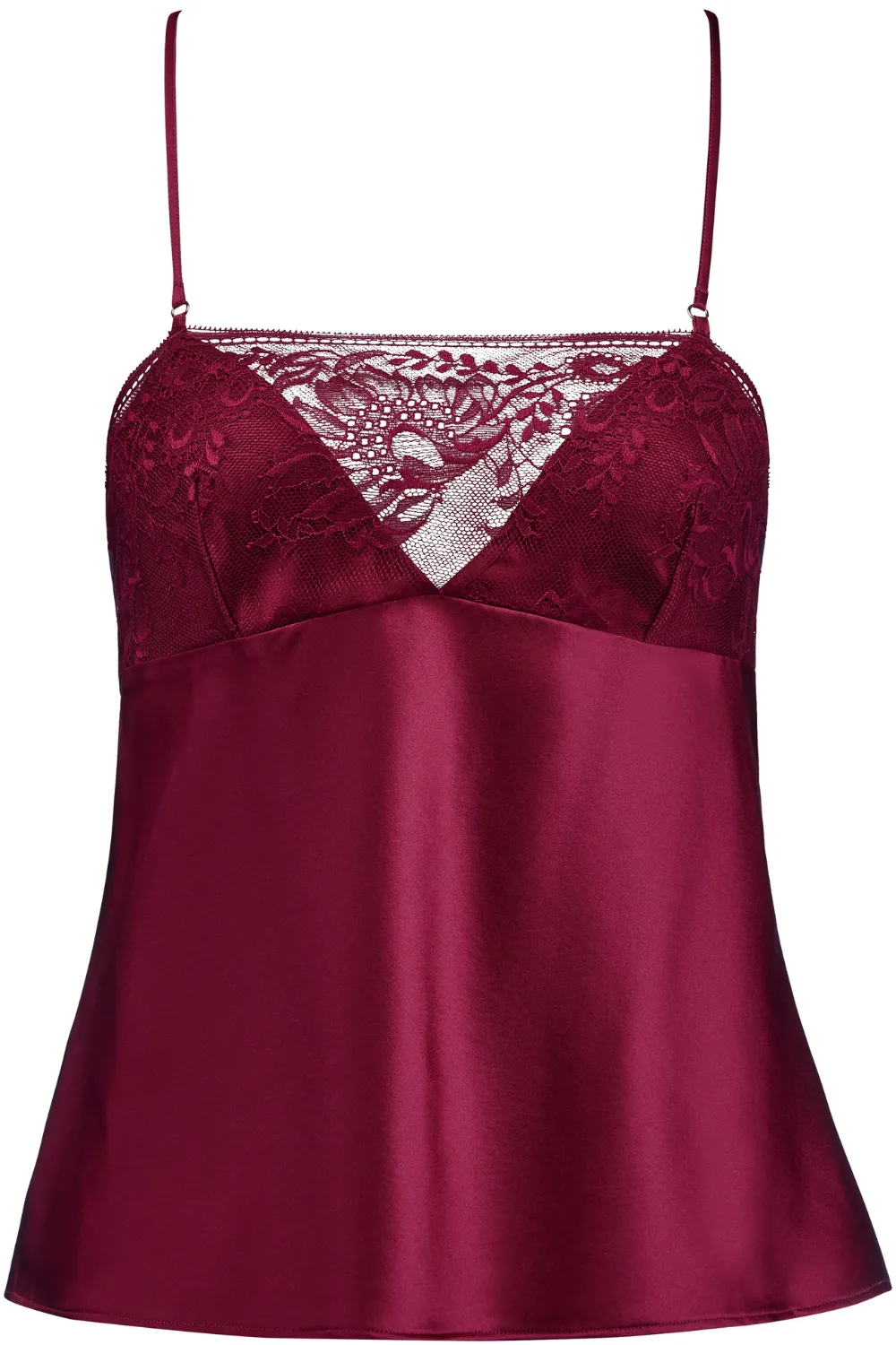 Midnight Whisper Silk Top Crimson Red