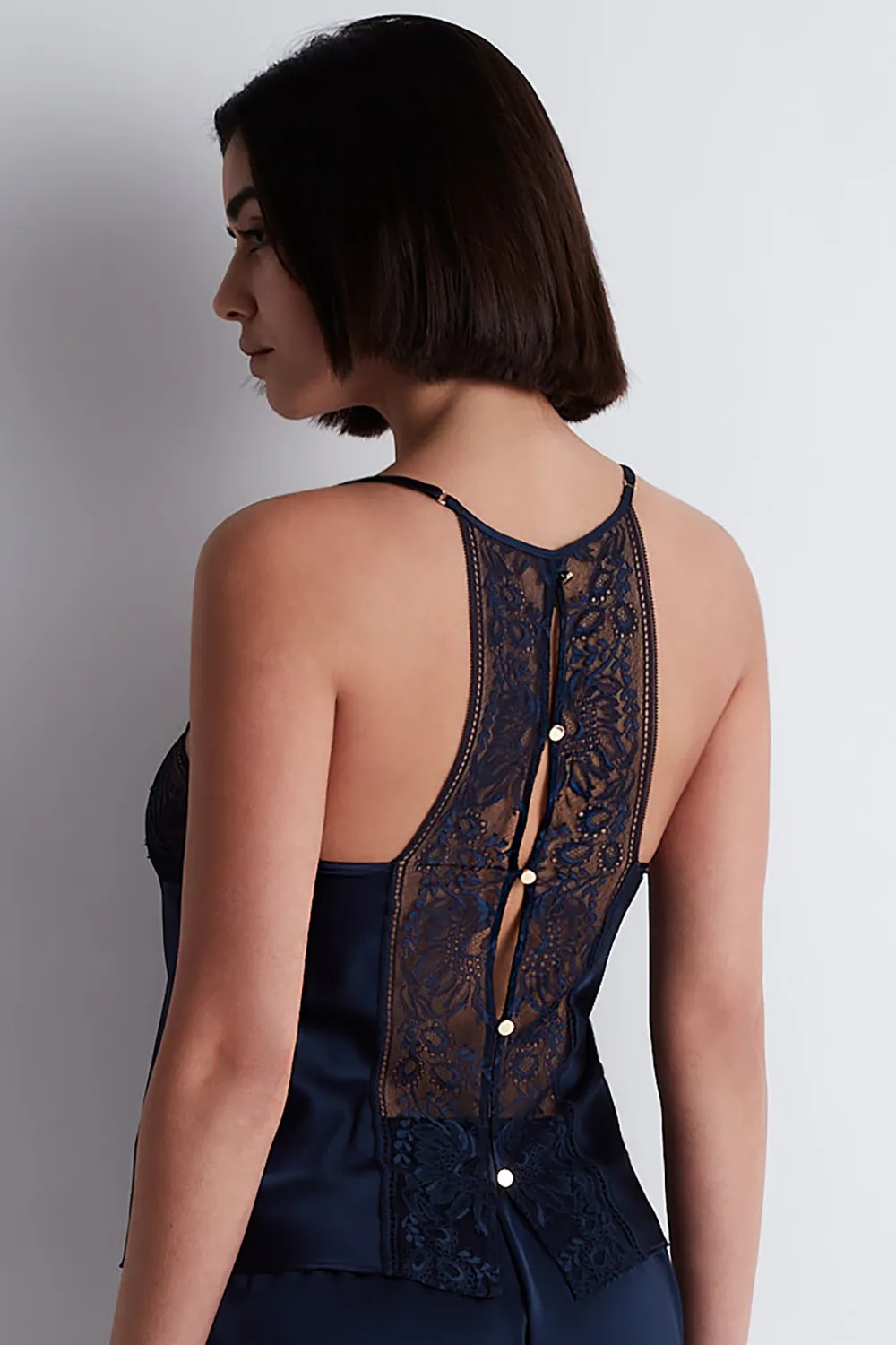 Midnight Whisper Silk Top Evening Blue