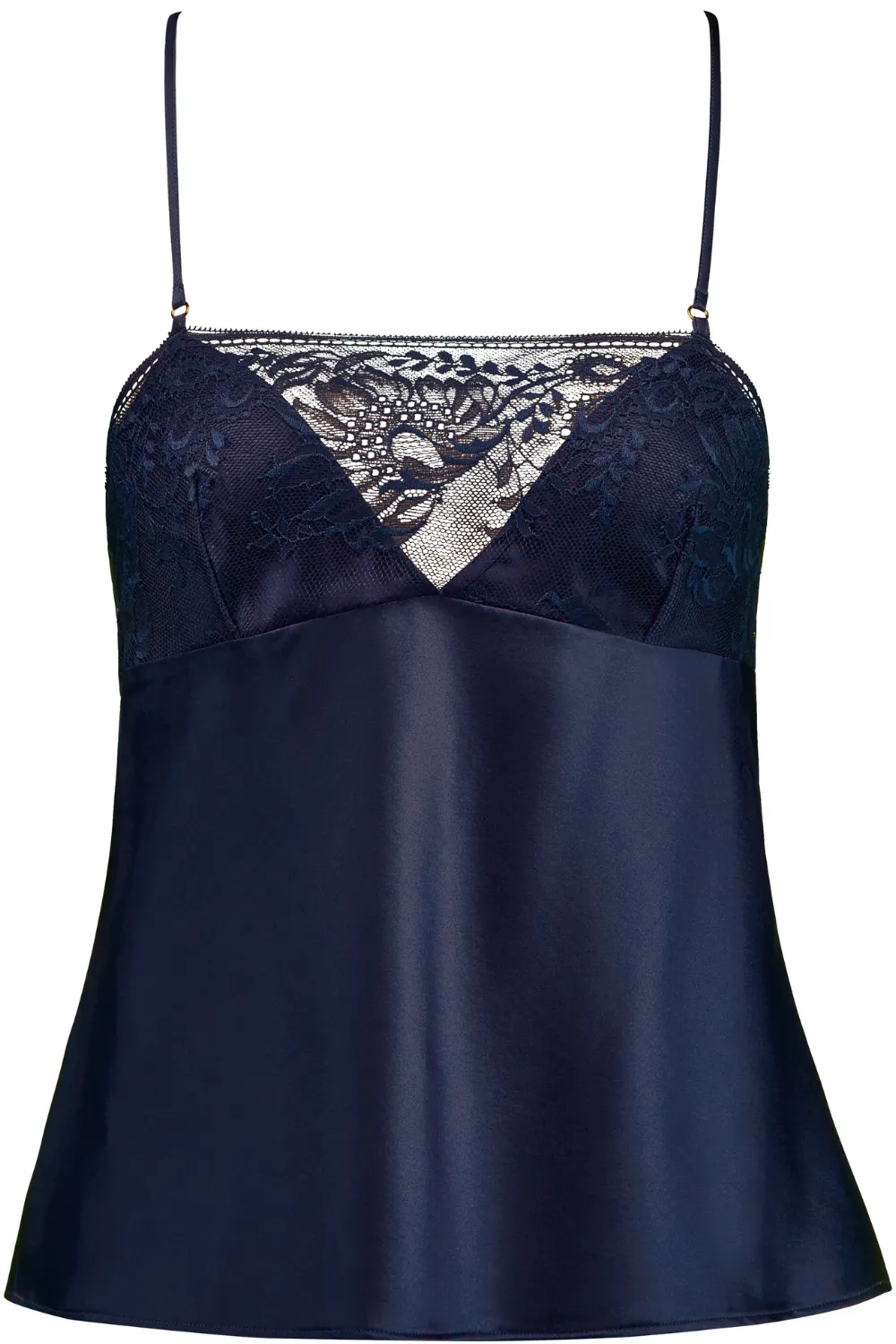 Midnight Whisper Silk Top Evening Blue