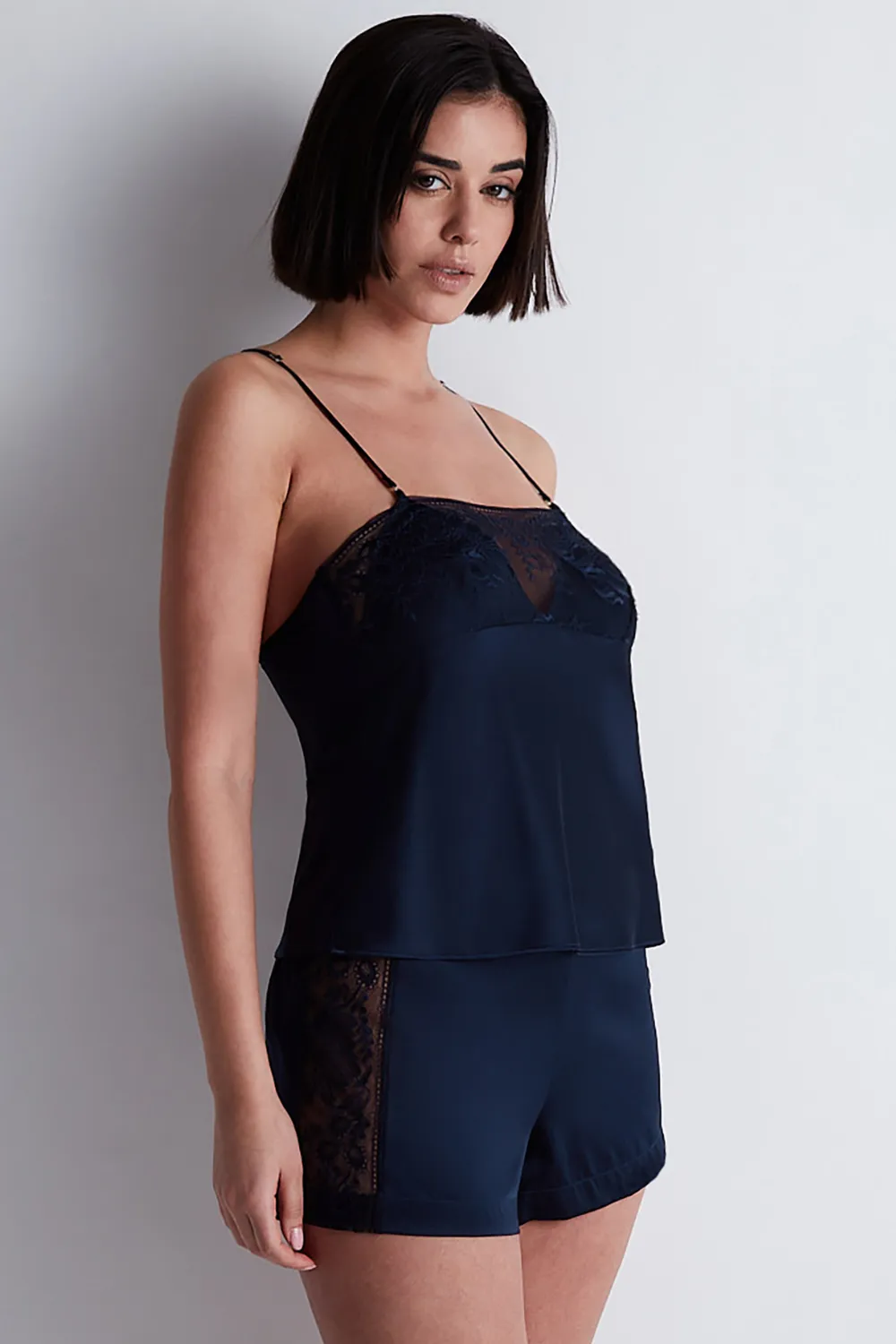 Midnight Whisper Silk Top Evening Blue