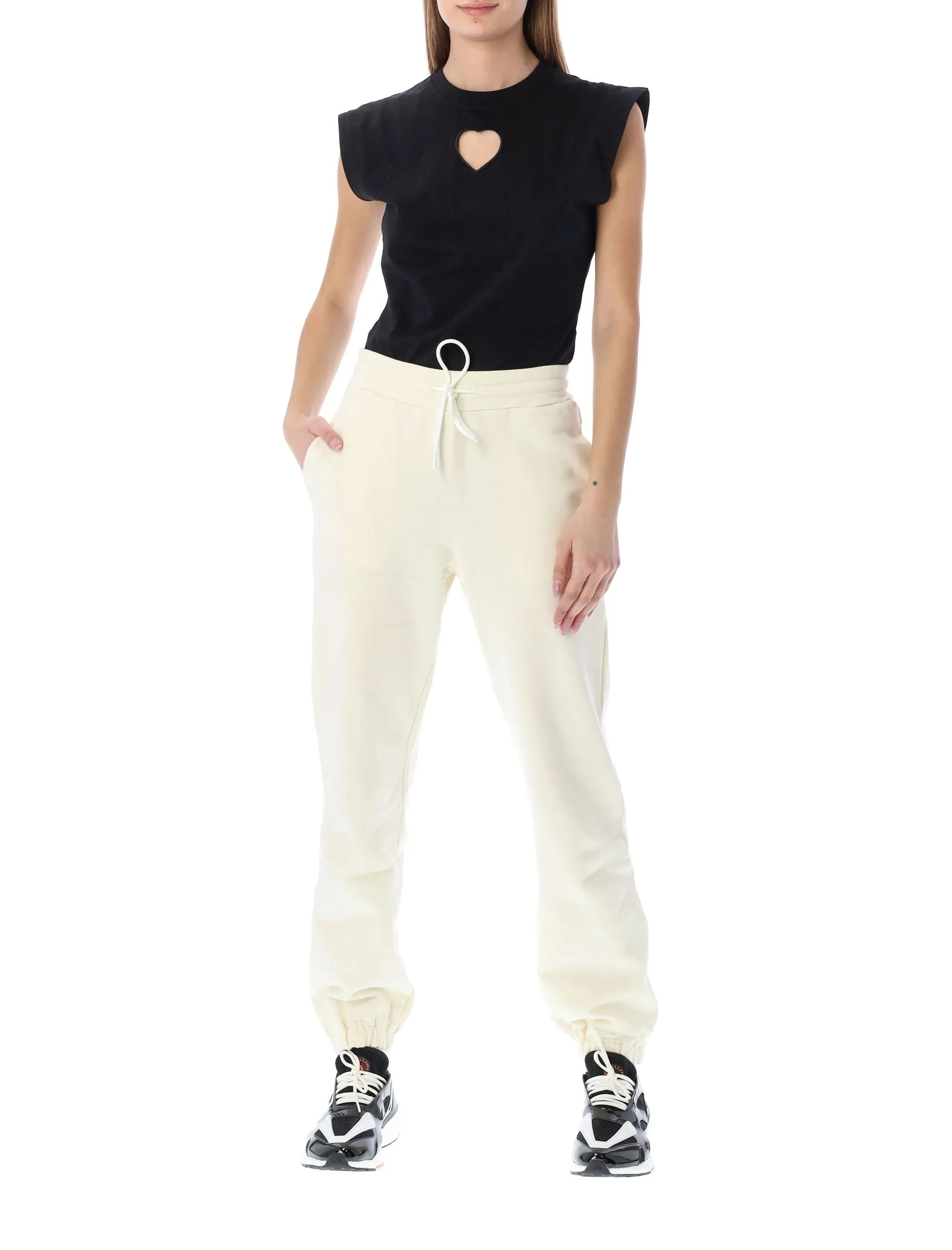 MSGM Heart Cut-Out Detailed Crewneck Bodysuit